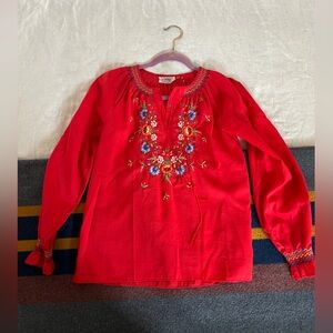 Vintage made in Mexico embroidered peasant top small